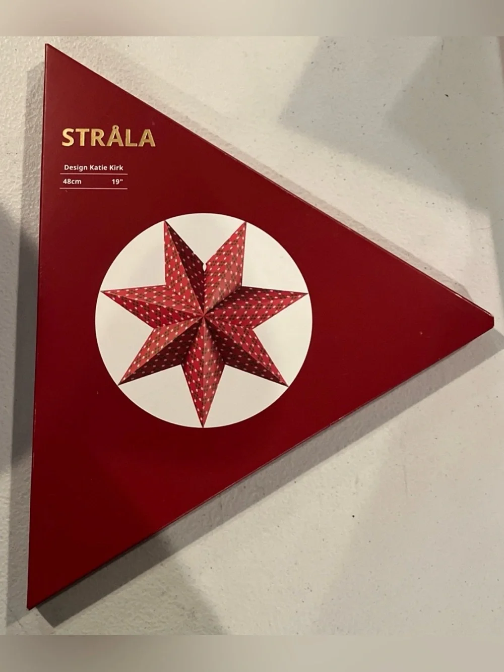 IKEA STRALA Star Lamp Shade Red White 19”